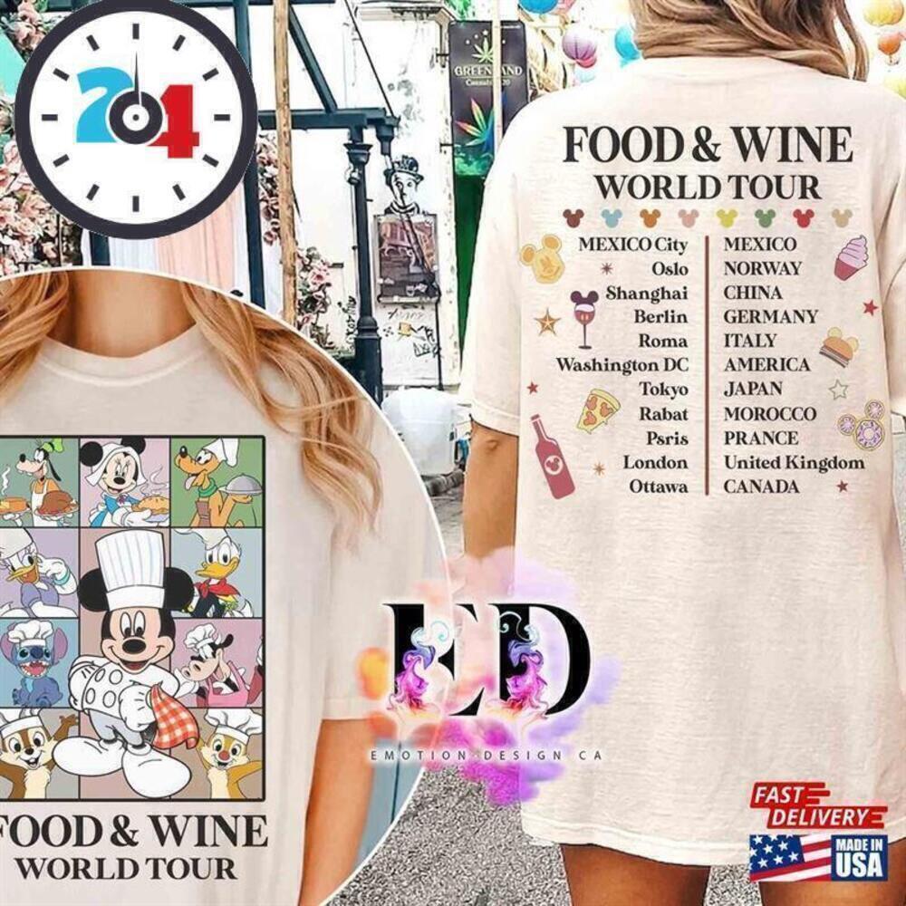 Mickey Chef Food Wine Festival Disney Graphic Unisex T-Shirt